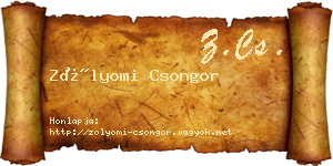 Zólyomi Csongor névjegykártya